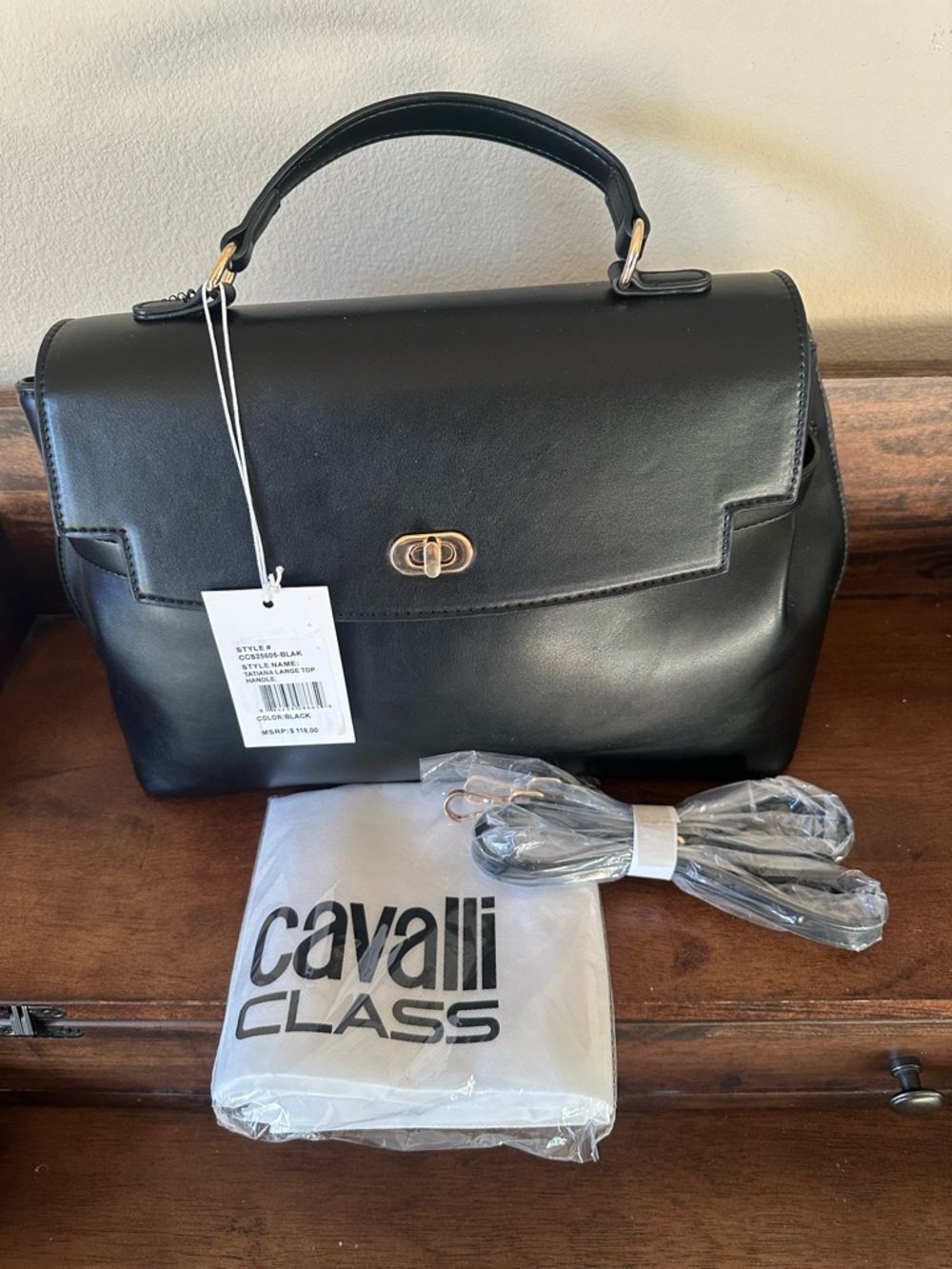 Cavalli Class NWT Top-Handle Satchel Crossbody Bag - Picture 10 of 10